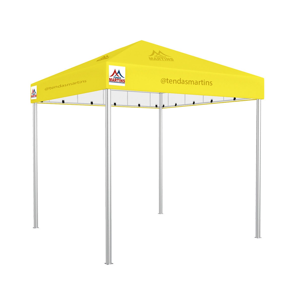 Tenda Piramidal 3x3m amarela com estrutura galvanizada