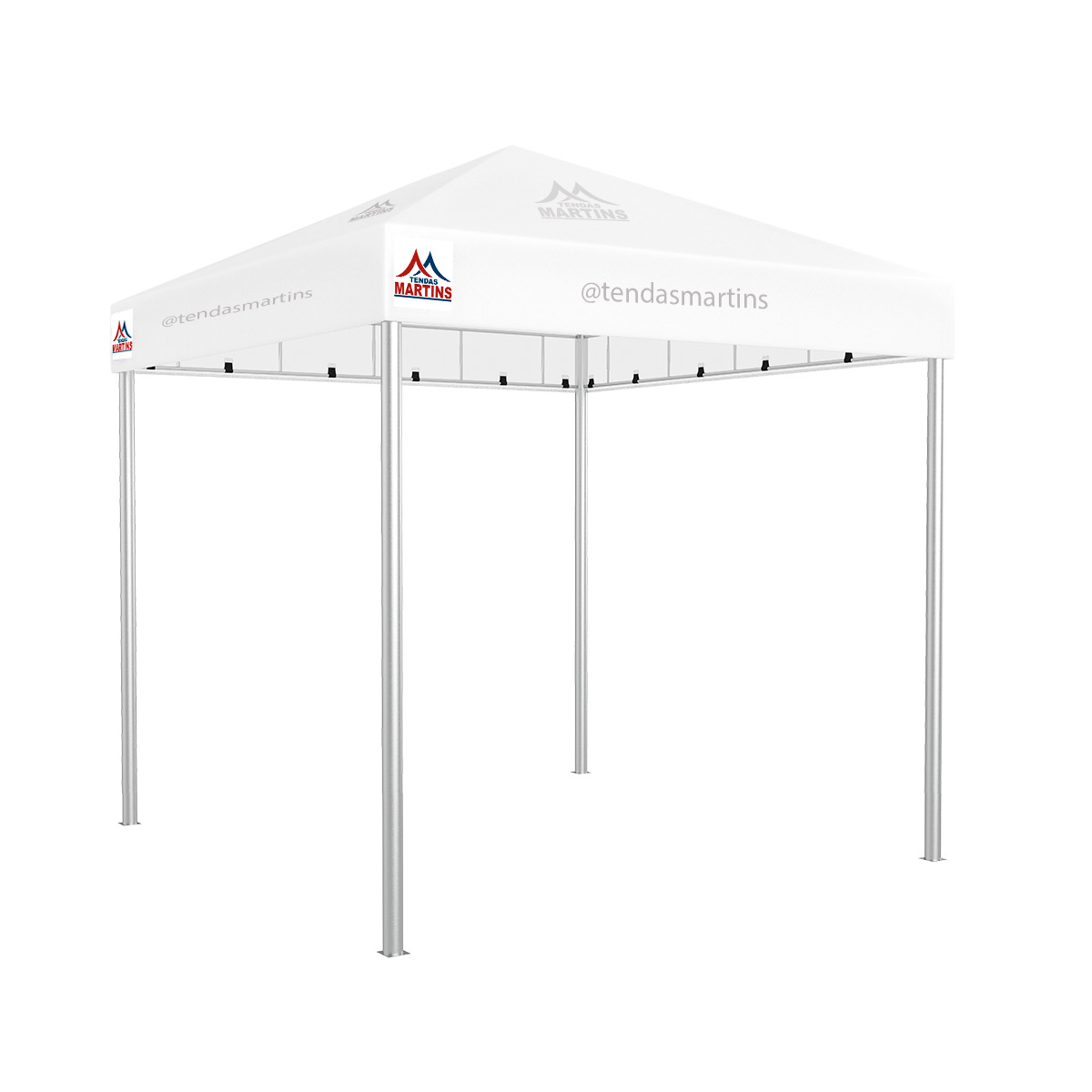 Tenda Piramidal 3x3m branco com estrutura galvanizada
